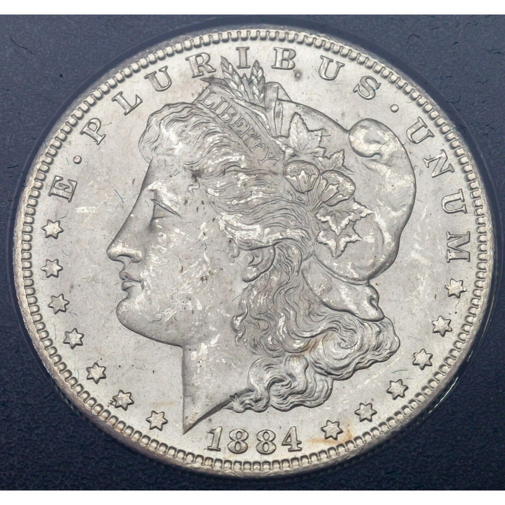 1884-CC $1 GSA Uncirculated Silver Morgan Dollar w/ Box and CoA, Great!