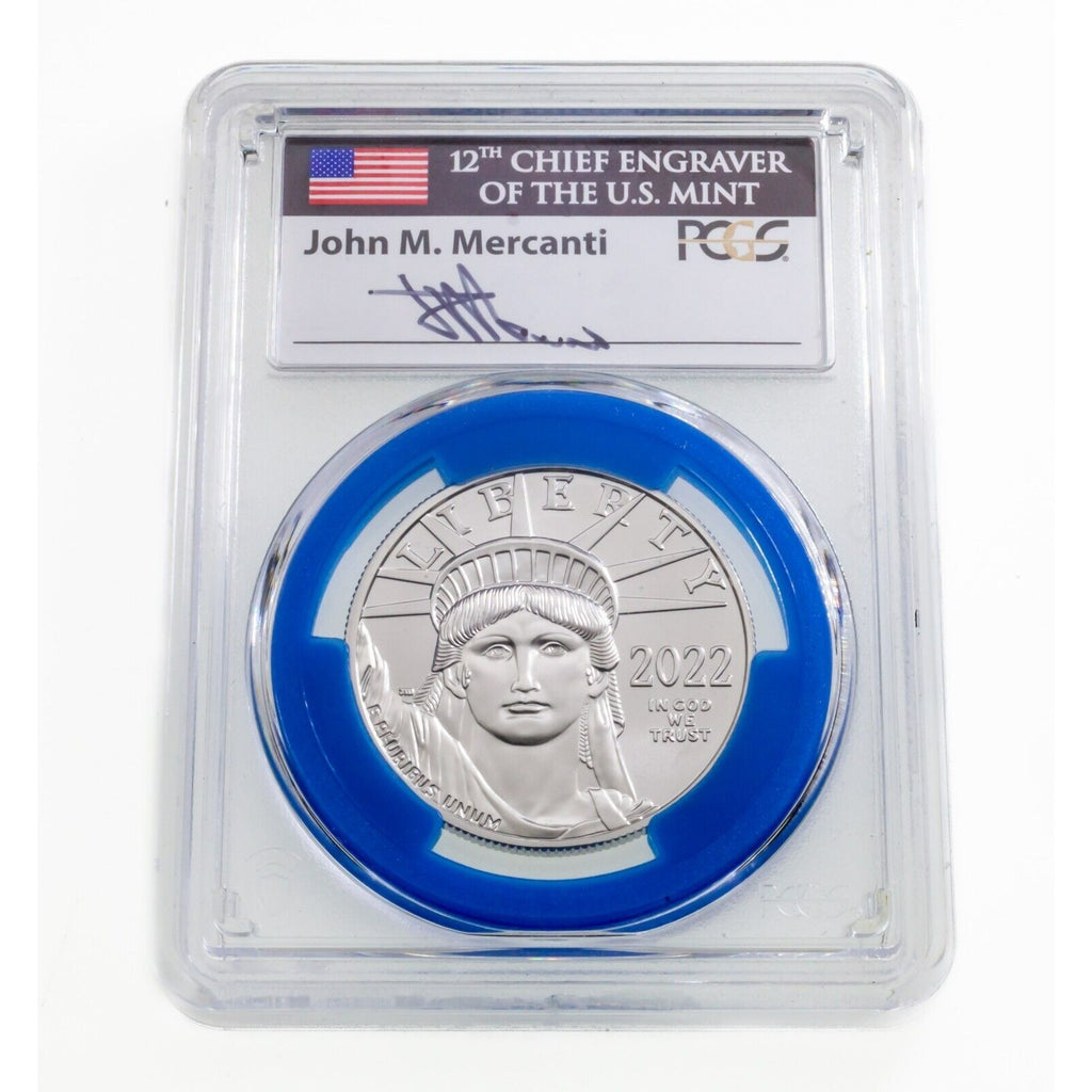 2022 P$100 Platinum Statue of Liberty FDOI Mint Engraver Series PCGS MS70