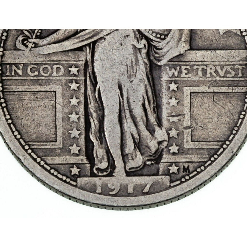 1917 Type 1 25C Standing Liberty Quarter in Very Good+ VG+ Condition