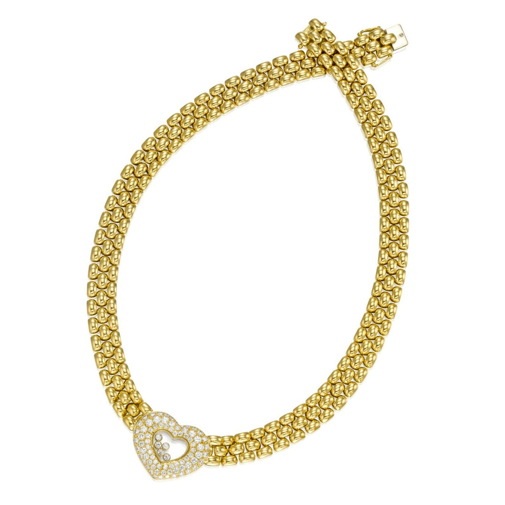 Chopard Geneve 18k Gold "Happy Diamond" Necklace 17" 1.8 ctw Diamond 124.20g