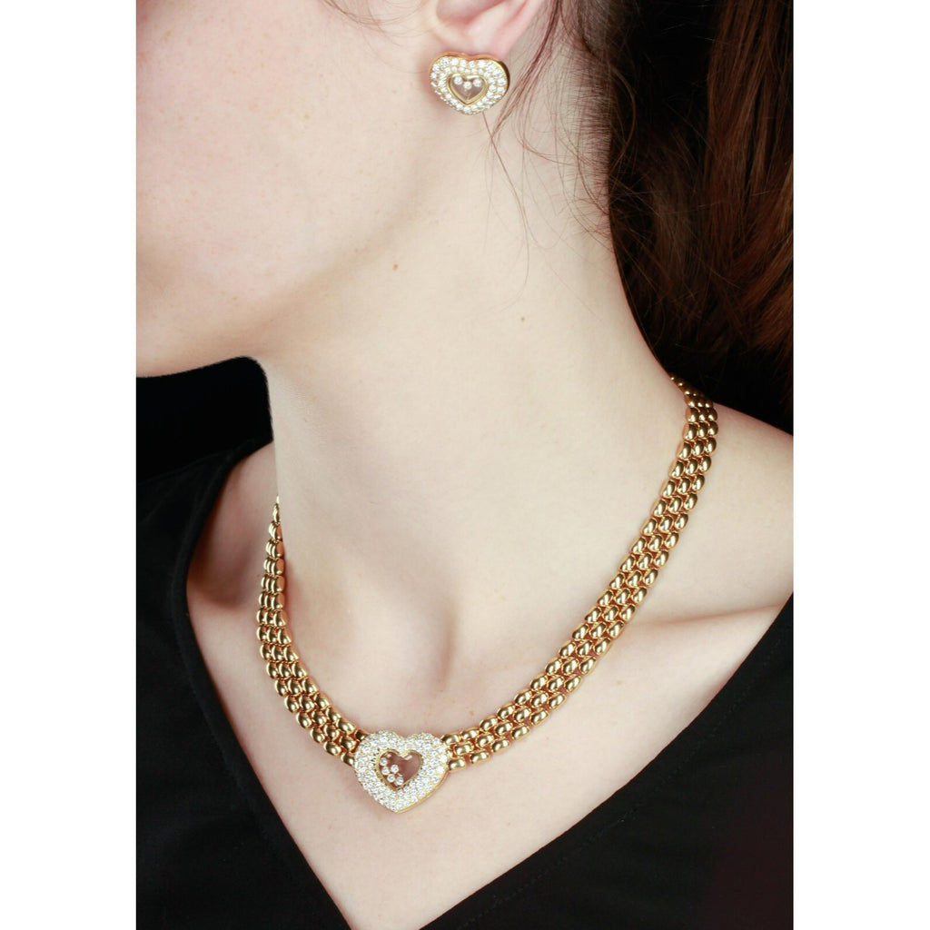 Chopard Geneve 18k Gold "Happy Diamond" Necklace 17" 1.8 ctw Diamond 124.20g
