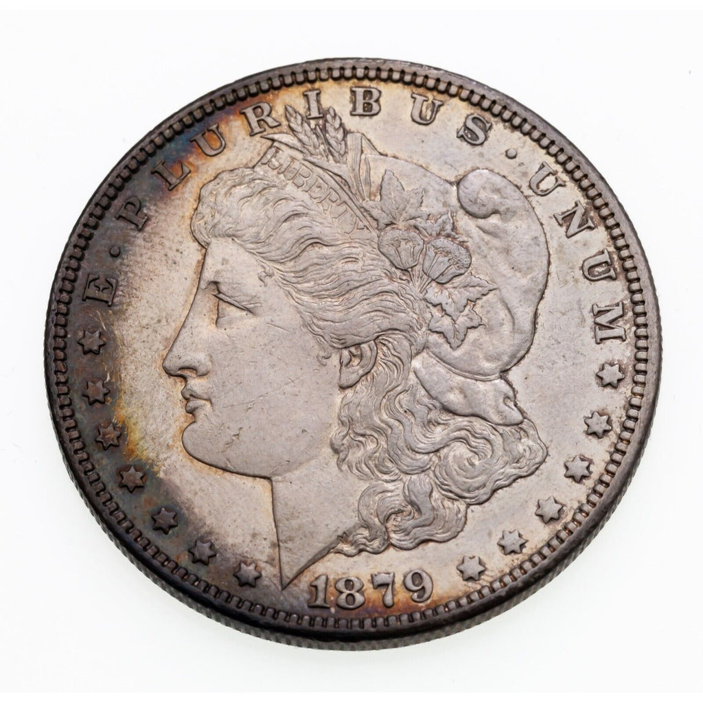 1879-S Rev of 1878 $1 Silver Morgan Dollar in XF Net Condition, AU in Wear