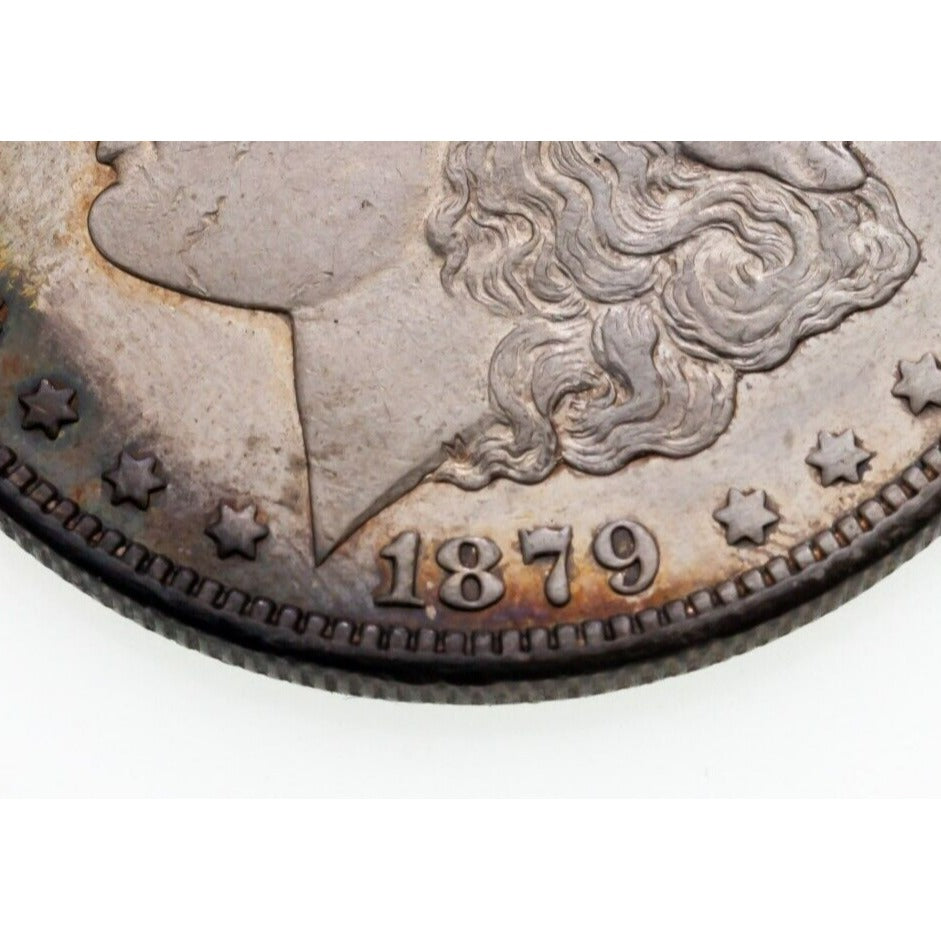 1879-S Rev of 1878 $1 Silver Morgan Dollar in XF Net Condition, AU in Wear