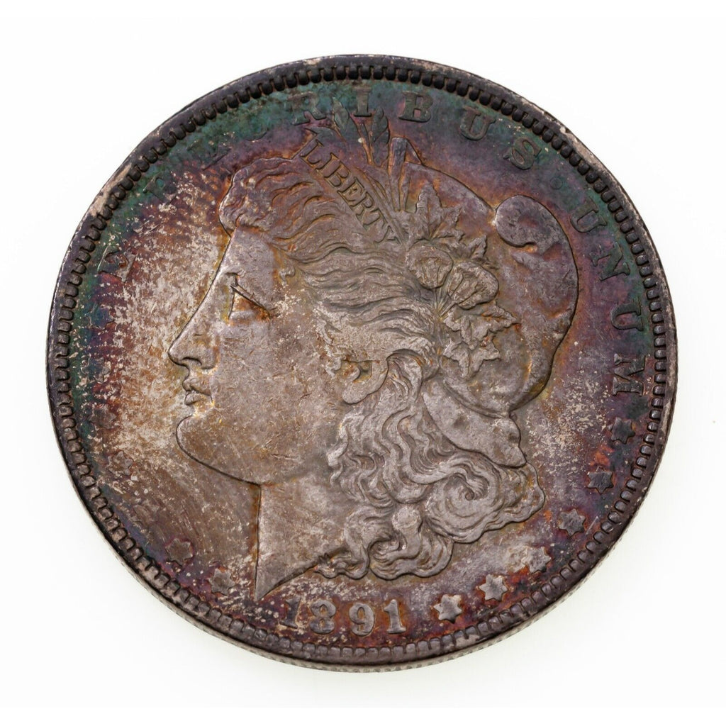 1891 $1 Silver Morgan Dollar in BU Condition, Nice Rim Toning, Terrific Look!