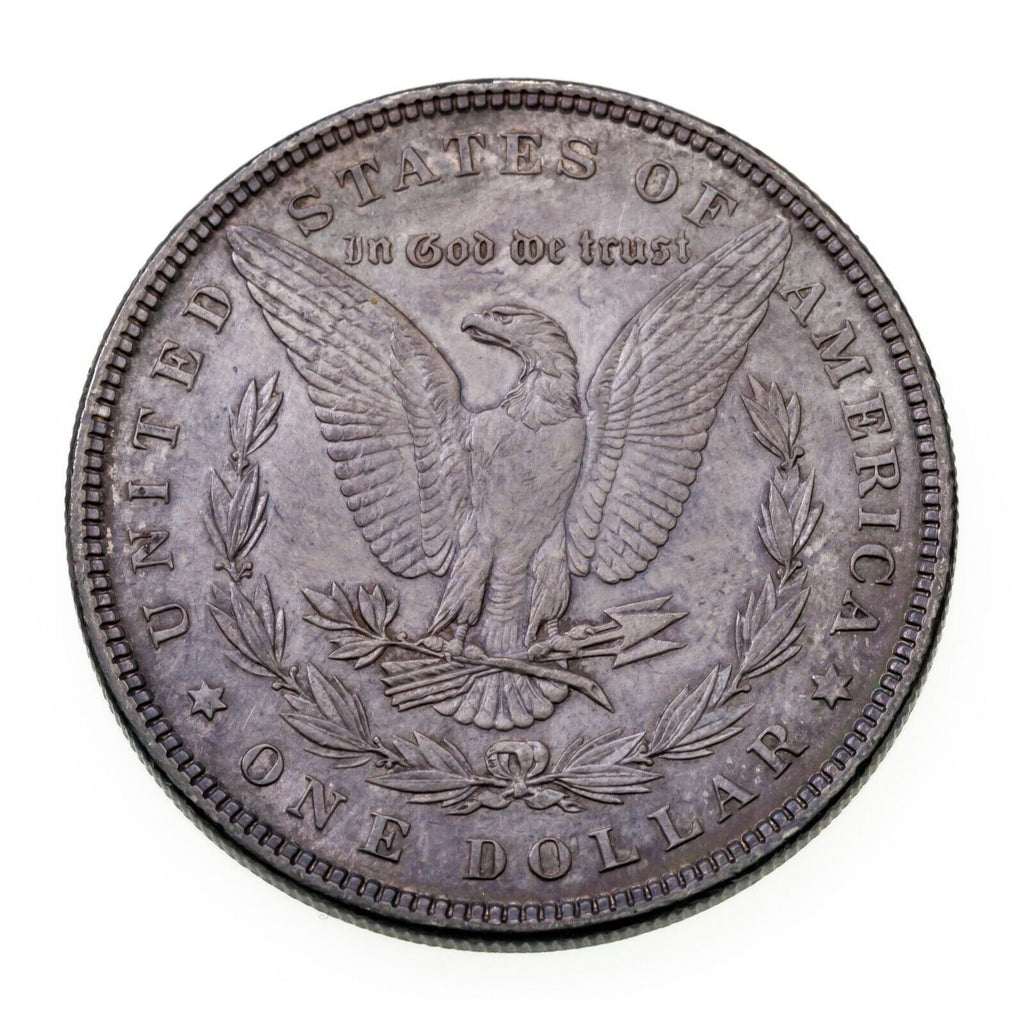 1898 $1 Silver Morgan Dollar in AU Condition, BU in Wear, Partial Cleaning