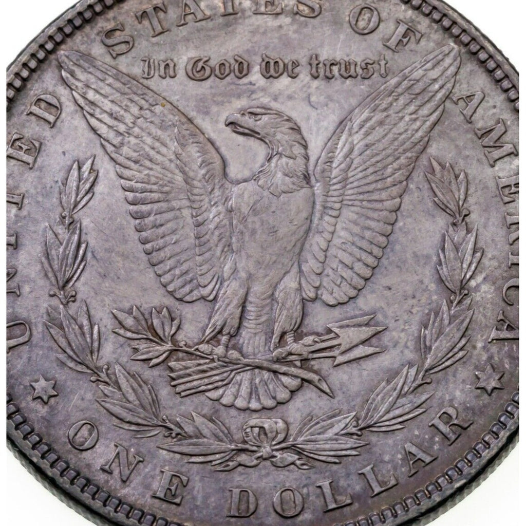 1898 $1 Silver Morgan Dollar in AU Condition, BU in Wear, Partial Cleaning