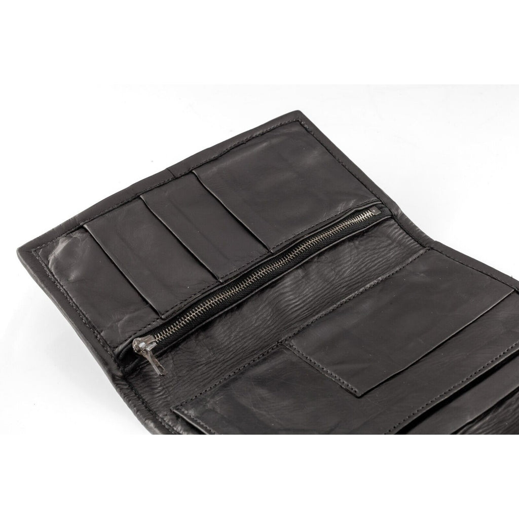 Travis Walker Leather Double Cross Shark Skin Wallet Silver Accents