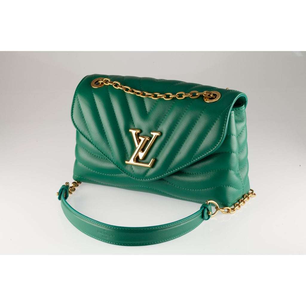 Louis Vuitton New Wave Calfskin Flap Bag MM Teal Green Box and Dustbag