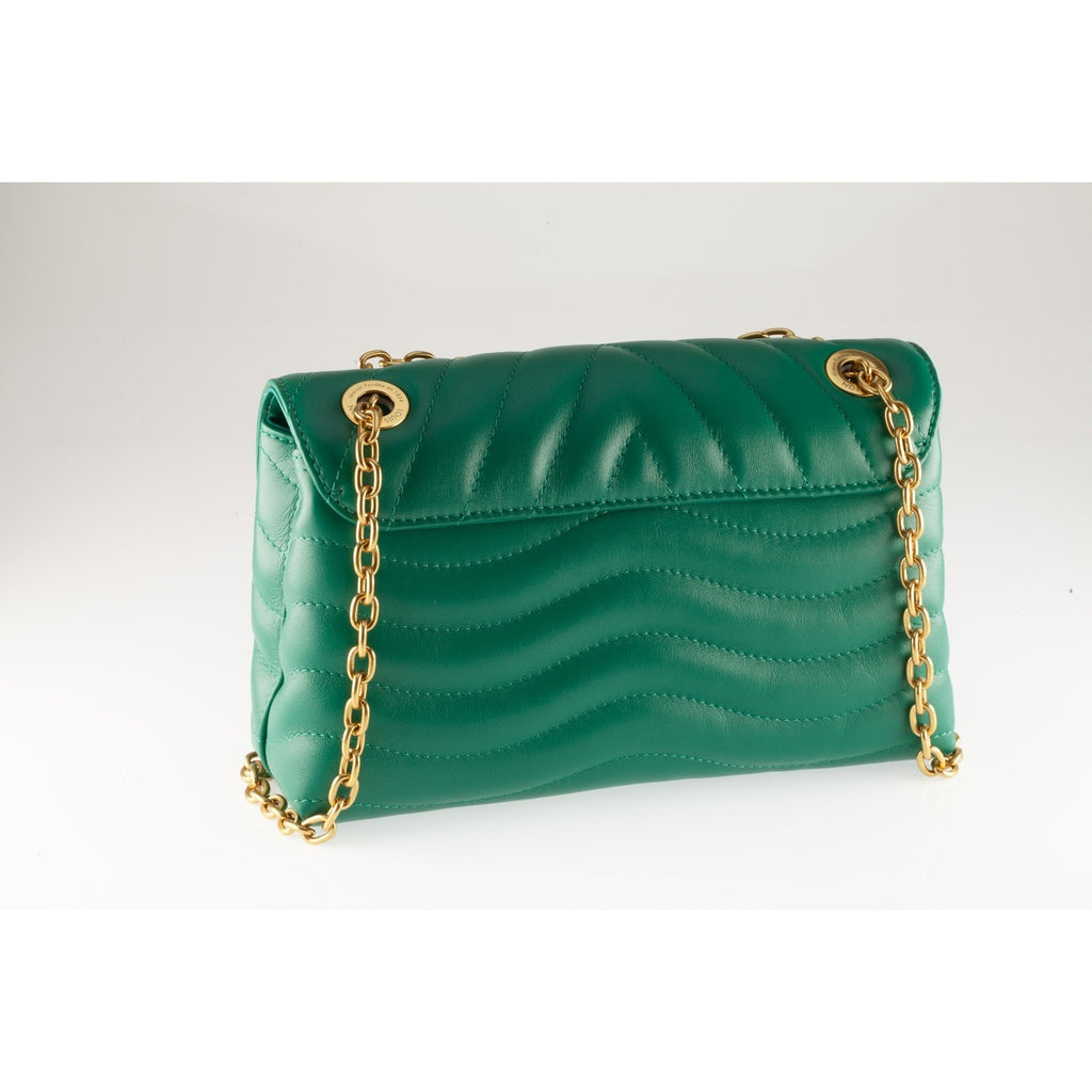 Louis Vuitton New Wave Calfskin Flap Bag MM Teal Green Box and Dustbag