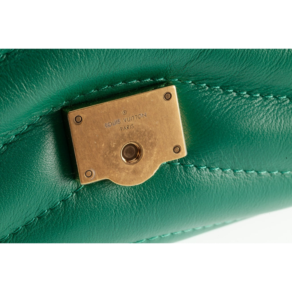 Louis Vuitton New Wave Calfskin Flap Bag MM Teal Green Box and Dustbag