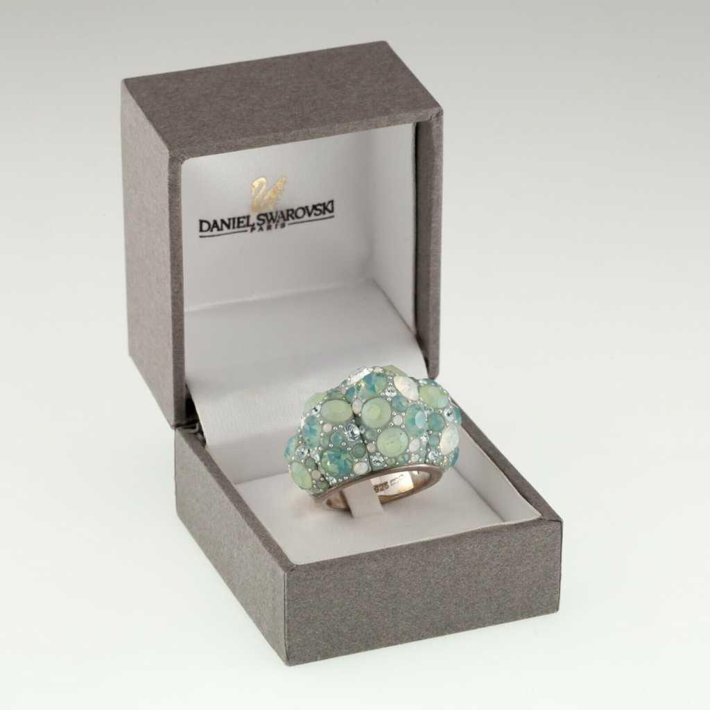 Daniel Swarovski Sterling Silver Crystal Cluster Ring w/ Box Size 50