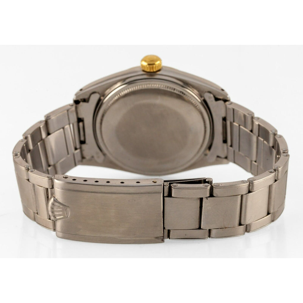 Rolex Men's Datejust Stainless Steel Oyster Band 1601 w/ Yellow Gold Bezel