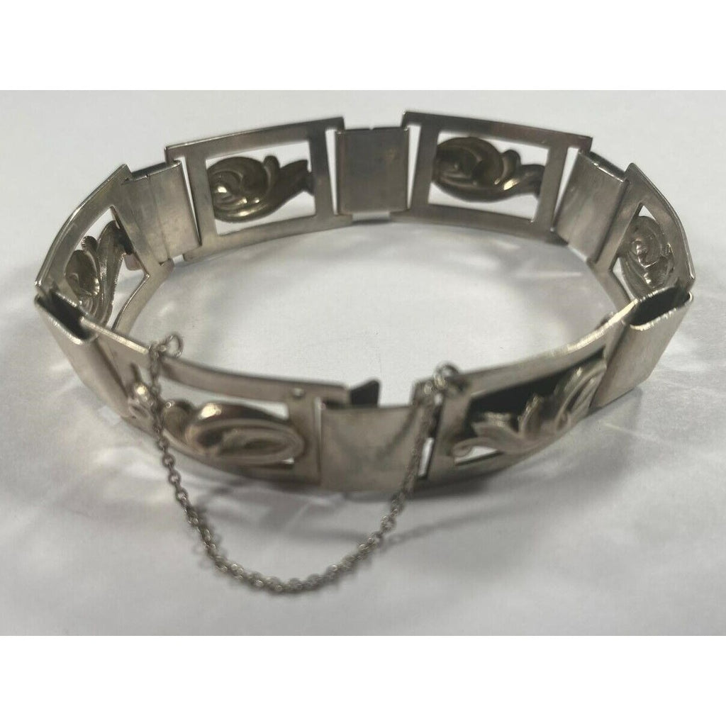 Christian Veilskov Sterling Silver Denmark Floral Station Bracelet 7.5"