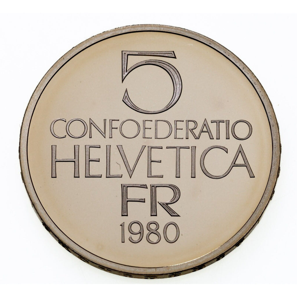1980 Switzerland 5 Francs Ferdinand Hodler Commemorative Coin w/ Case