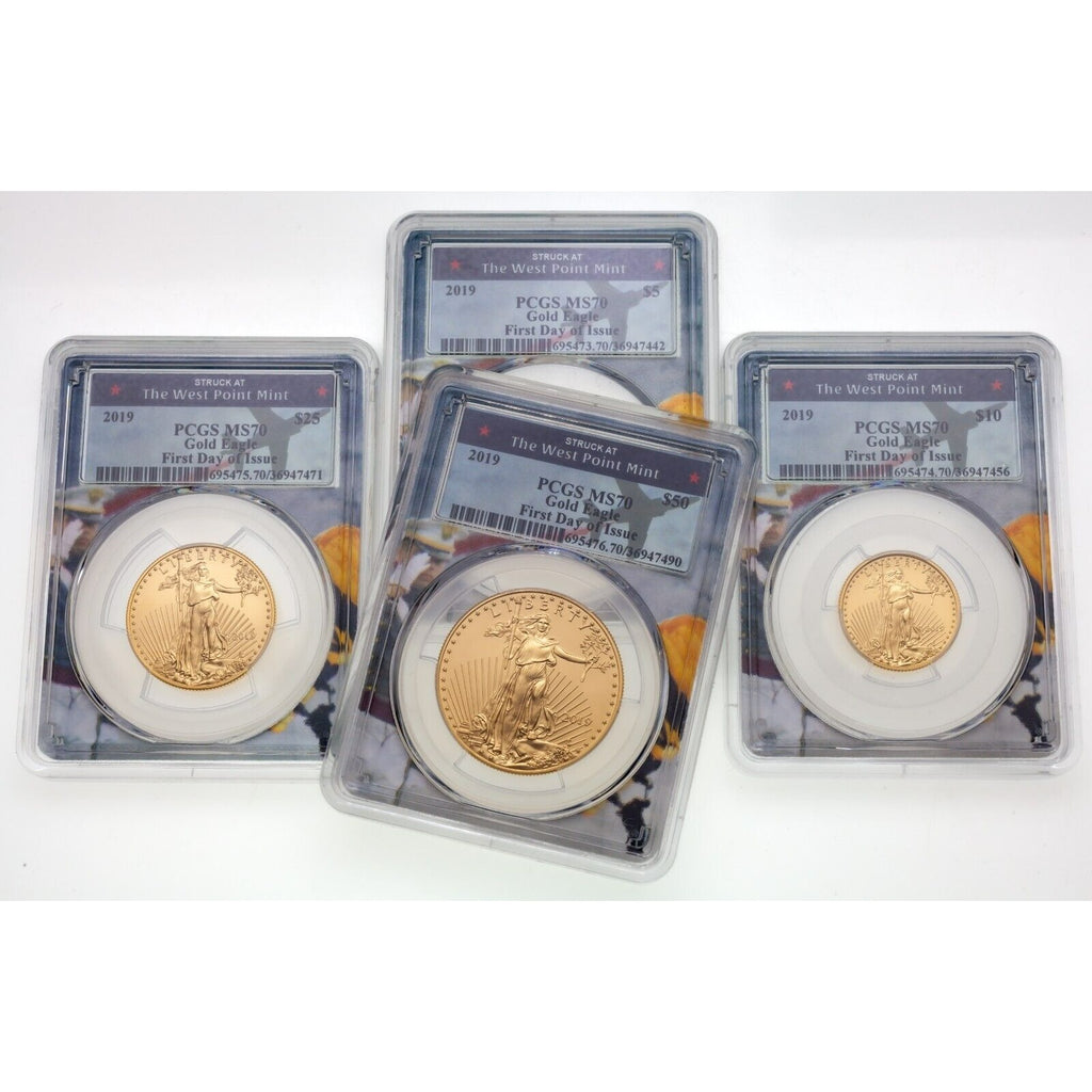 2019 Gold 1.85 Oz American Eagle Bullion Set West Point PCGS MS70 FDOI