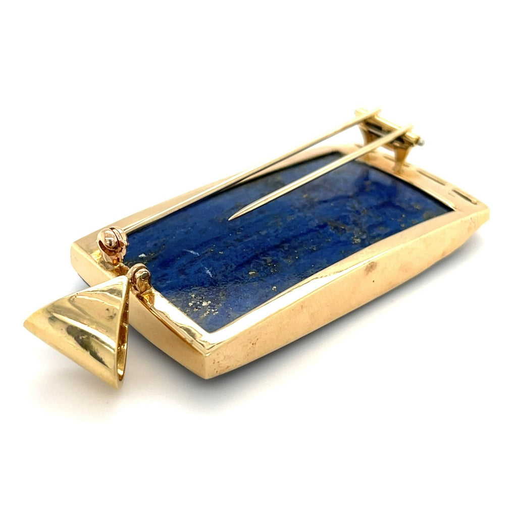 14K Yellow Gold Lapis Lazuli, Diamond, and Sapphire Jewelry Suite