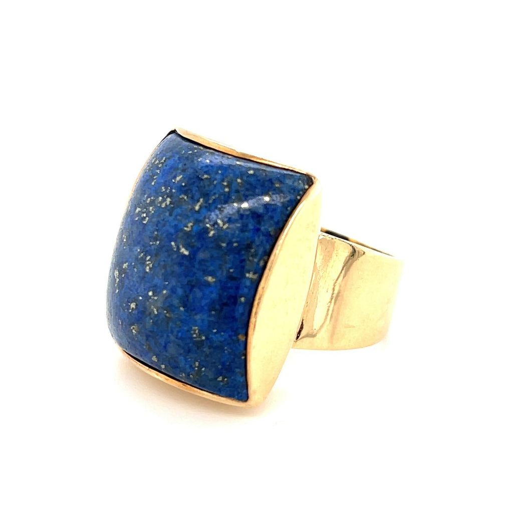 14K Yellow Gold Lapis Lazuli, Diamond, and Sapphire Jewelry Suite