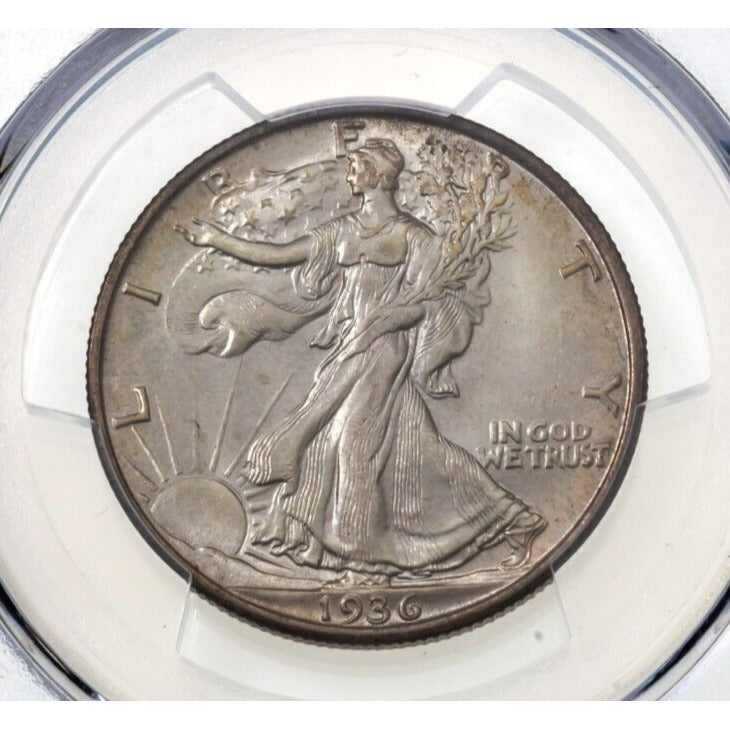 1936-S 50C Walking Liberty Half Dollar PCGS MS64+ Gorgeous!