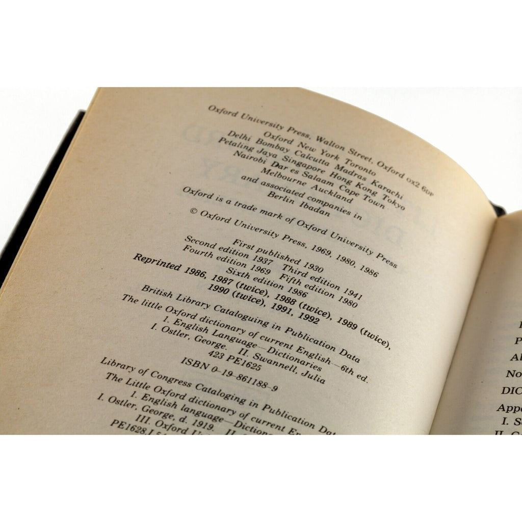 Oxford Pocket Dictionary with Sterling Silver Repousse Cover 6th edition 1992