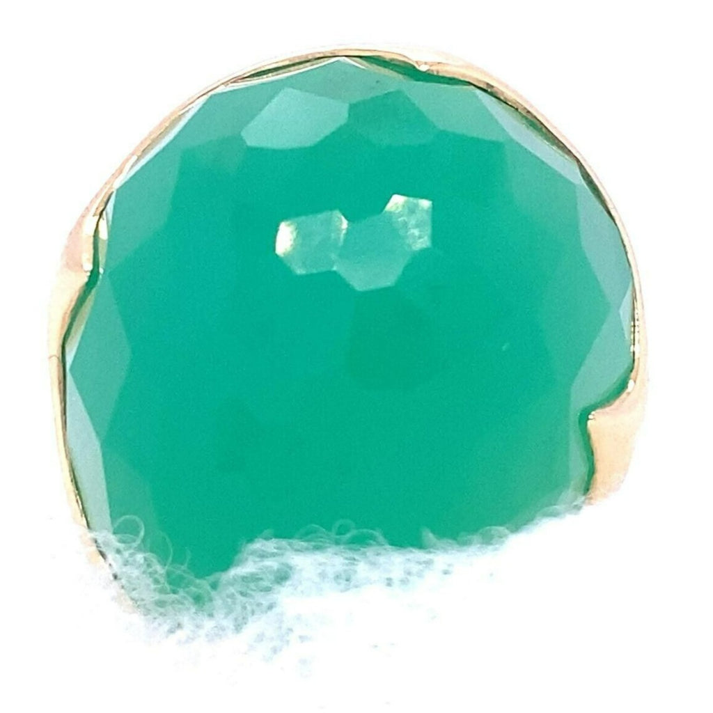 Ippolita 18ct Gold Rock Candy "Prince" Green Chaledony Ring Size: 7 24.0g