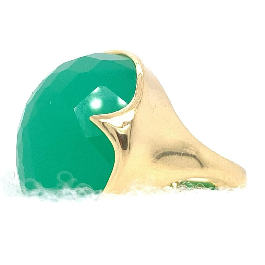Ippolita 18ct Gold Rock Candy "Prince" Green Chaledony Ring Size: 7 24.0g