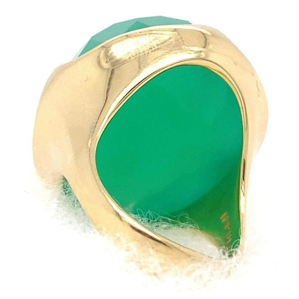 Ippolita 18ct Gold Rock Candy "Prince" Green Chaledony Ring Size: 7 24.0g