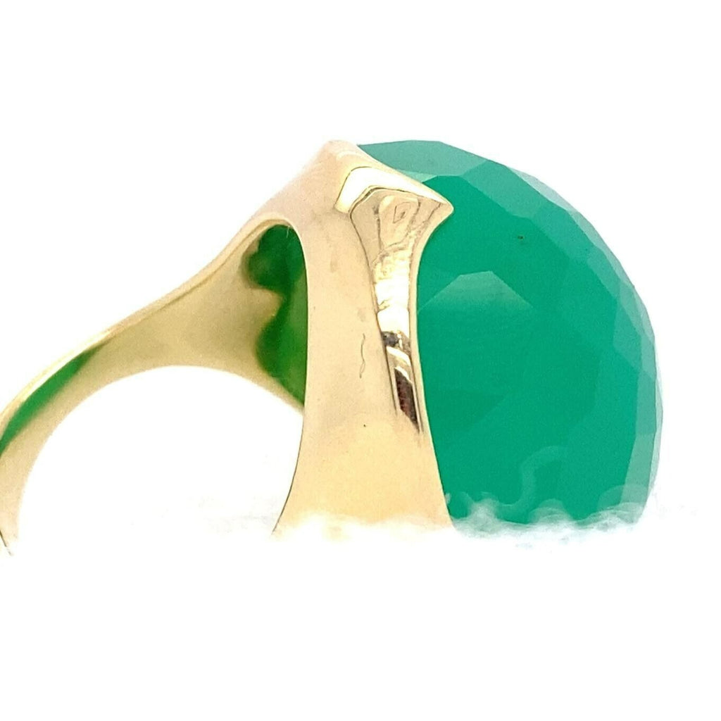 Ippolita 18ct Gold Rock Candy "Prince" Green Chaledony Ring Size: 7 24.0g