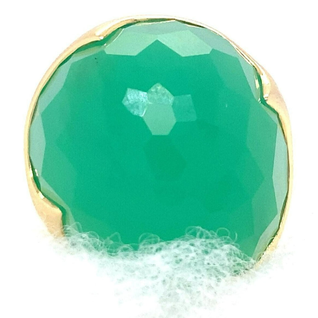 Ippolita 18ct Gold Rock Candy "Prince" Green Chaledony Ring Size: 7 24.0g