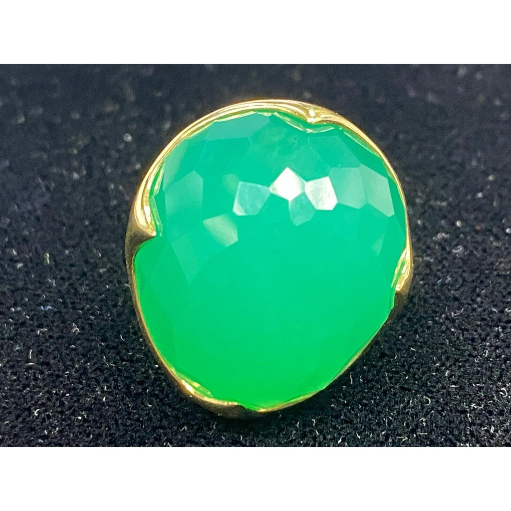 Ippolita 18ct Gold Rock Candy "Prince" Green Chaledony Ring Size: 7 24.0g