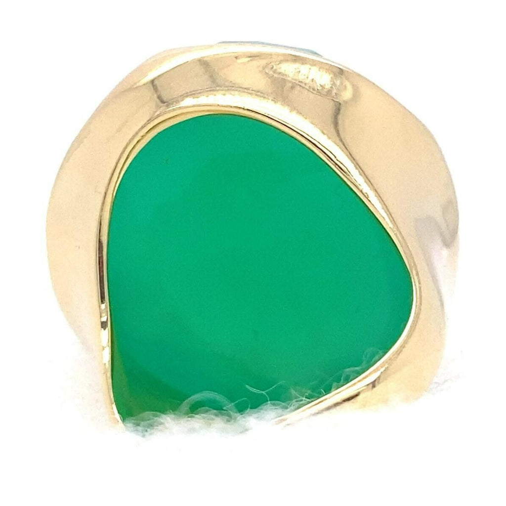 Ippolita 18ct Gold Rock Candy "Prince" Green Chaledony Ring Size: 7 24.0g