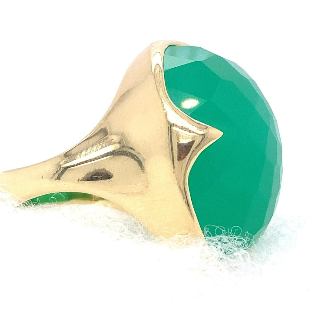 Ippolita 18ct Gold Rock Candy "Prince" Green Chaledony Ring Size: 7 24.0g