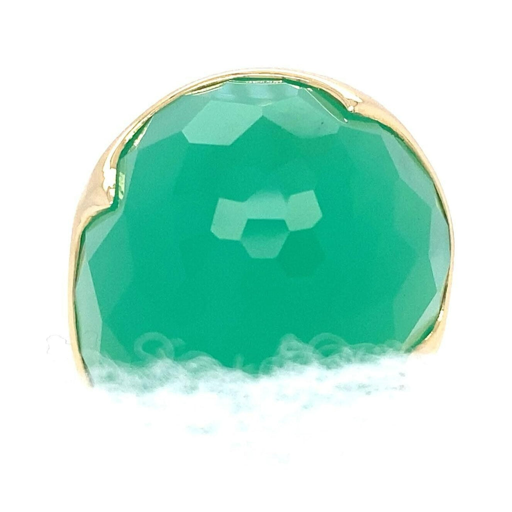 Ippolita 18ct Gold Rock Candy "Prince" Green Chaledony Ring Size: 7 24.0g