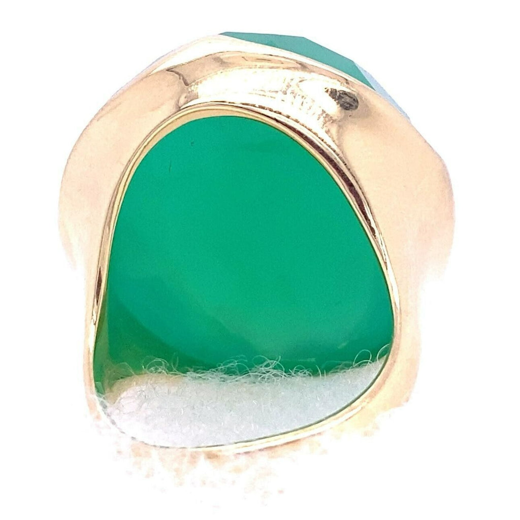 Ippolita 18ct Gold Rock Candy "Prince" Green Chaledony Ring Size: 7 24.0g
