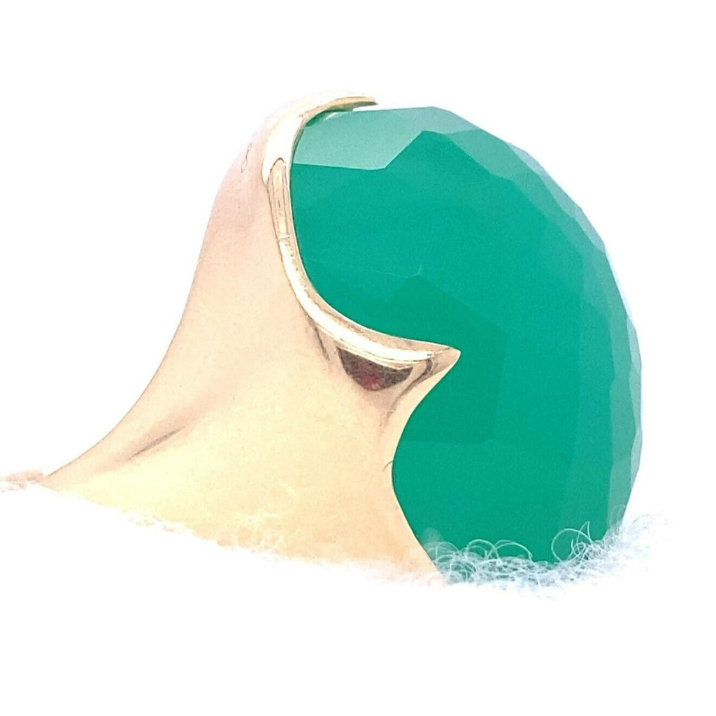 Ippolita 18ct Gold Rock Candy "Prince" Green Chaledony Ring Size: 7 24.0g