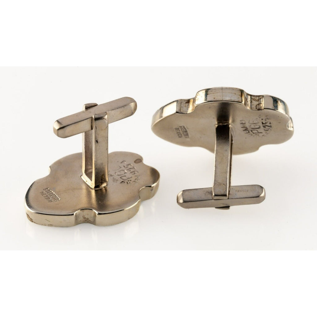 Sterling Silver Mexico PGG Lapidary Inlay Cufflinks