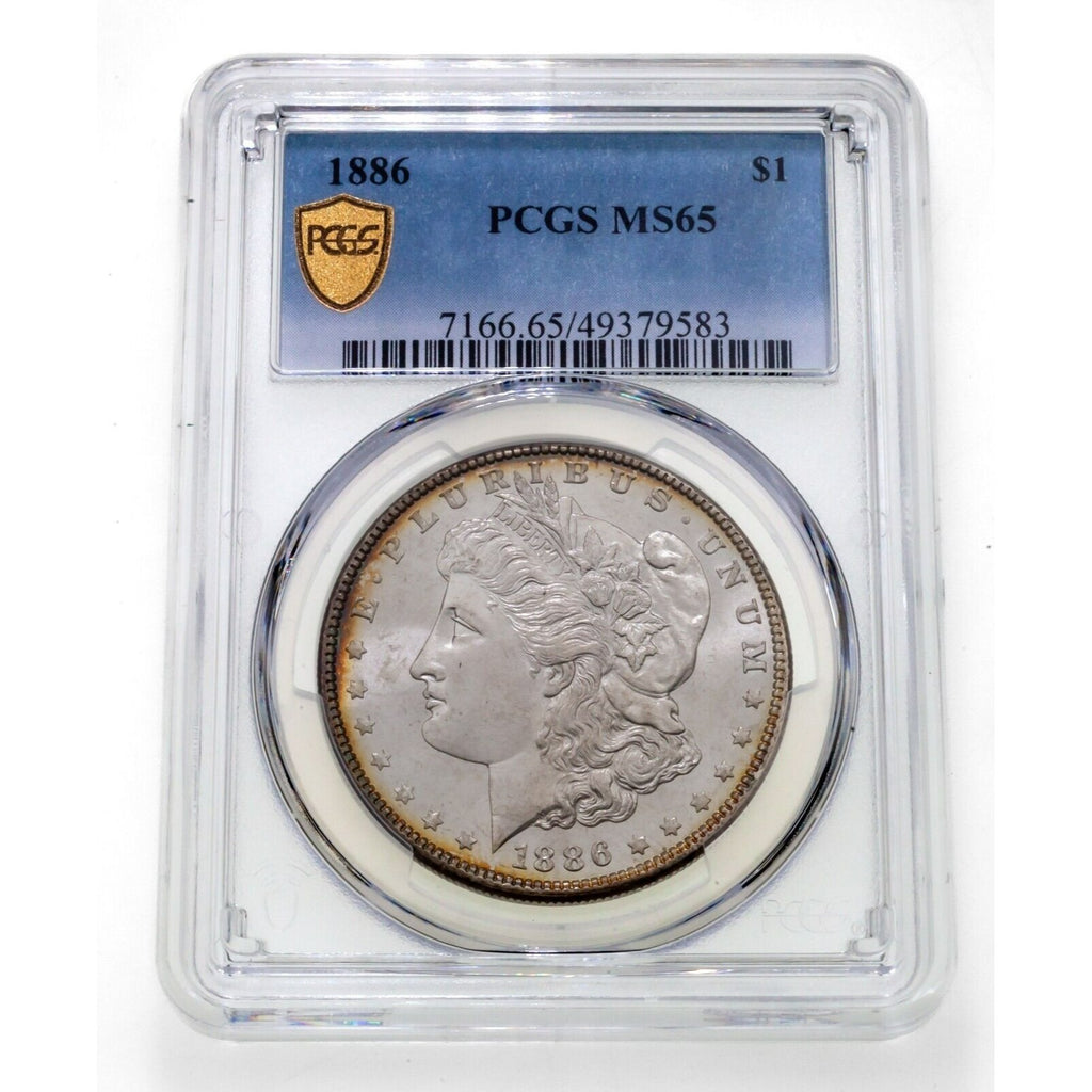 1886 $1 Silver Morgan Dollar Graded by PCGS as MS-65