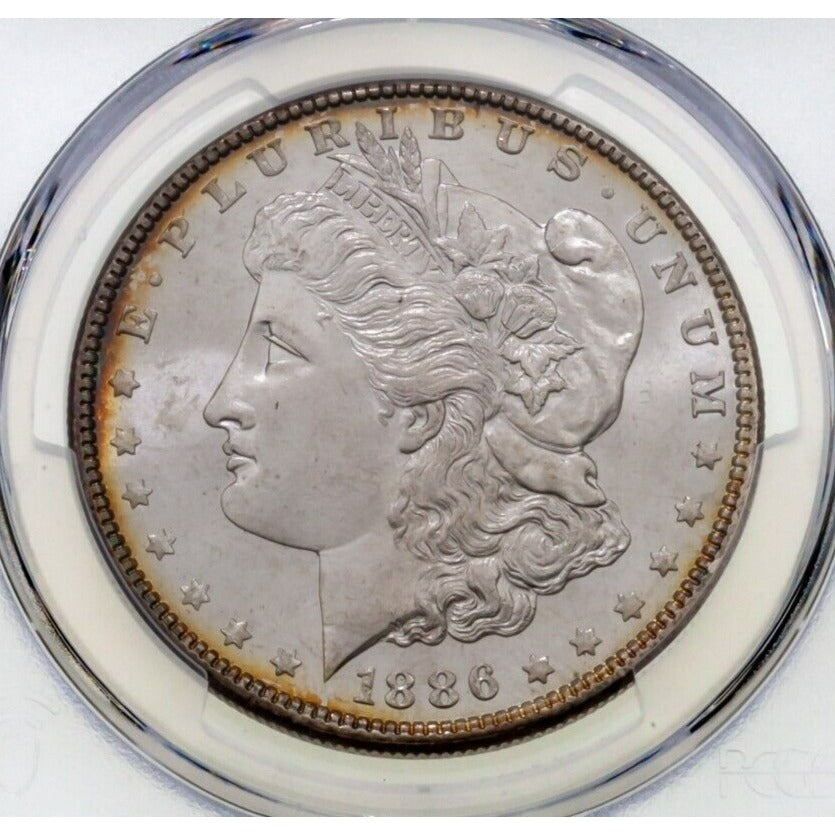 1886 $1 Silver Morgan Dollar Graded by PCGS as MS-65