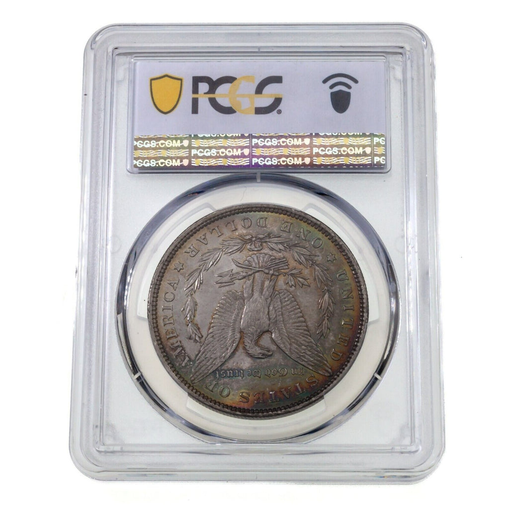 1896 $1 Silver Morgan Dollar Graded by PCGS as MS63! Cool Rim Toning!