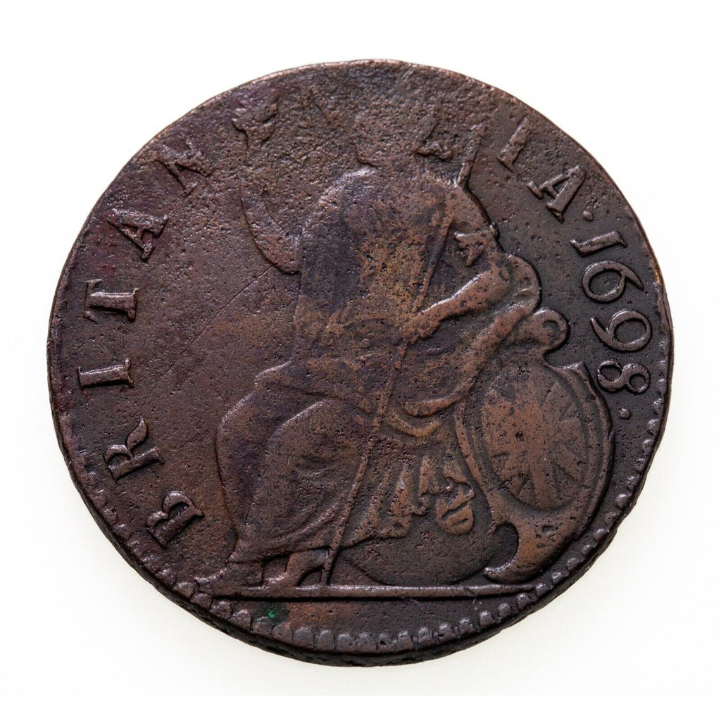 1698 Great Britain 1/2 Penny Coin in Very Fine Conditon KM # A483.1