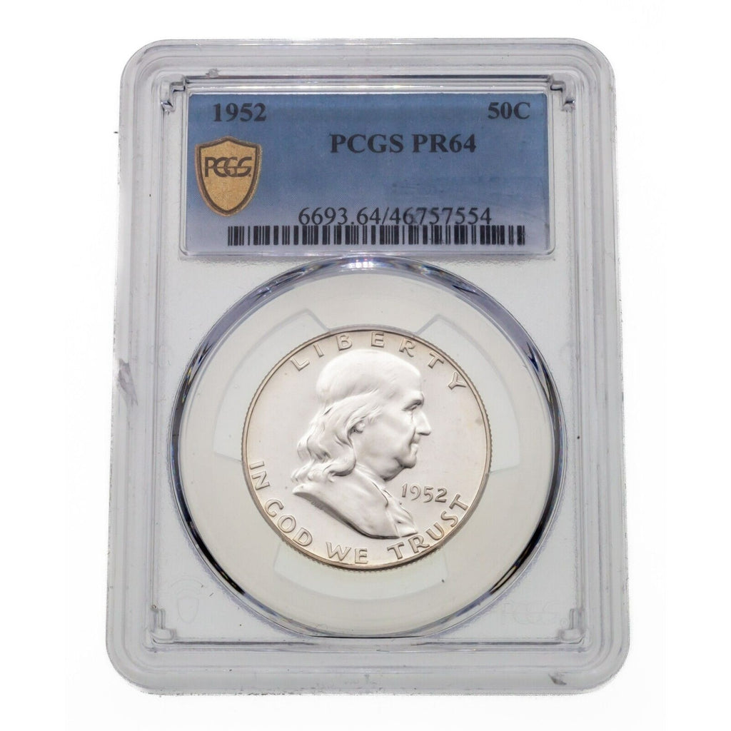 1952 50C Franklin Half Dollar Graded by PCGS as PR64 Proof