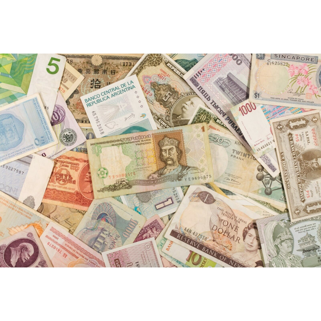 World Note Lot. Miscellaneous Europe, Asia, Central & South America. 50 Note Lot