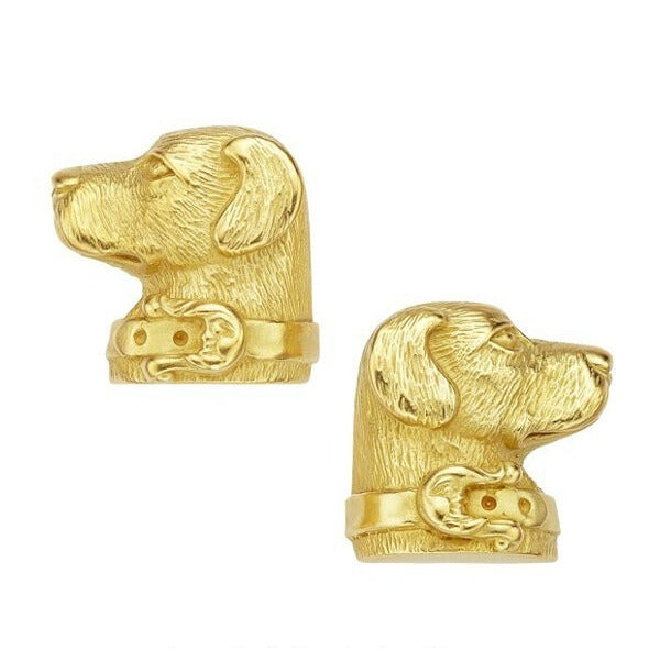 Kieselstein-Cord 18k Yellow Gold Dog Labrador Retriever Ear Clips 1989