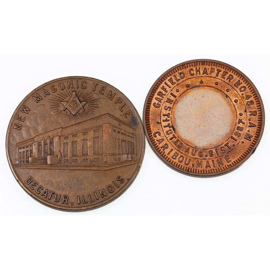 Masonic One Penny Lot of 4 Tokens, Midway, Keystone, Garfield