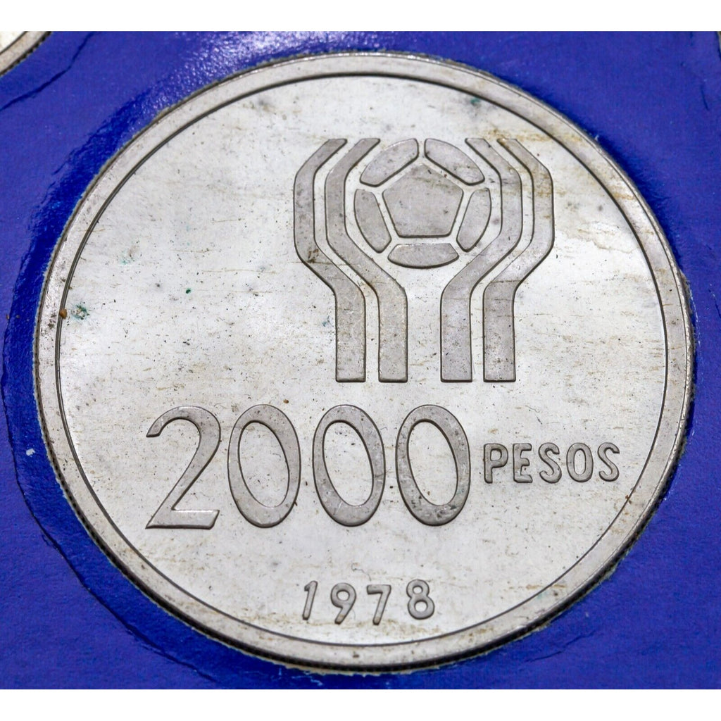 1978 Argentina World Cup Soccer 6 Coin Set 20-3000 Pesos