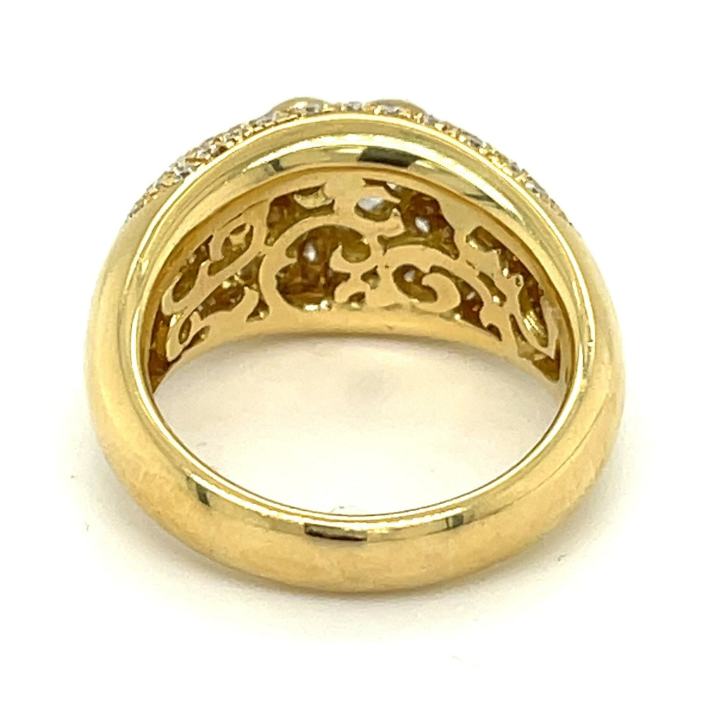 18k Yellow Gold 1 ct Heart Shaped Diamond Solitaire w/ 1 ct Accents Size 7.25