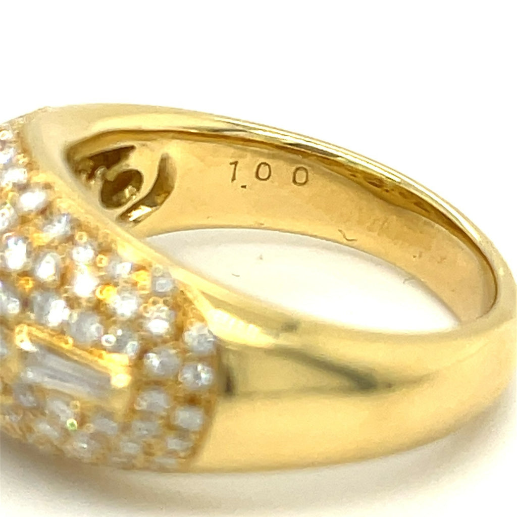 18k Yellow Gold 1 ct Heart Shaped Diamond Solitaire w/ 1 ct Accents Size 7.25