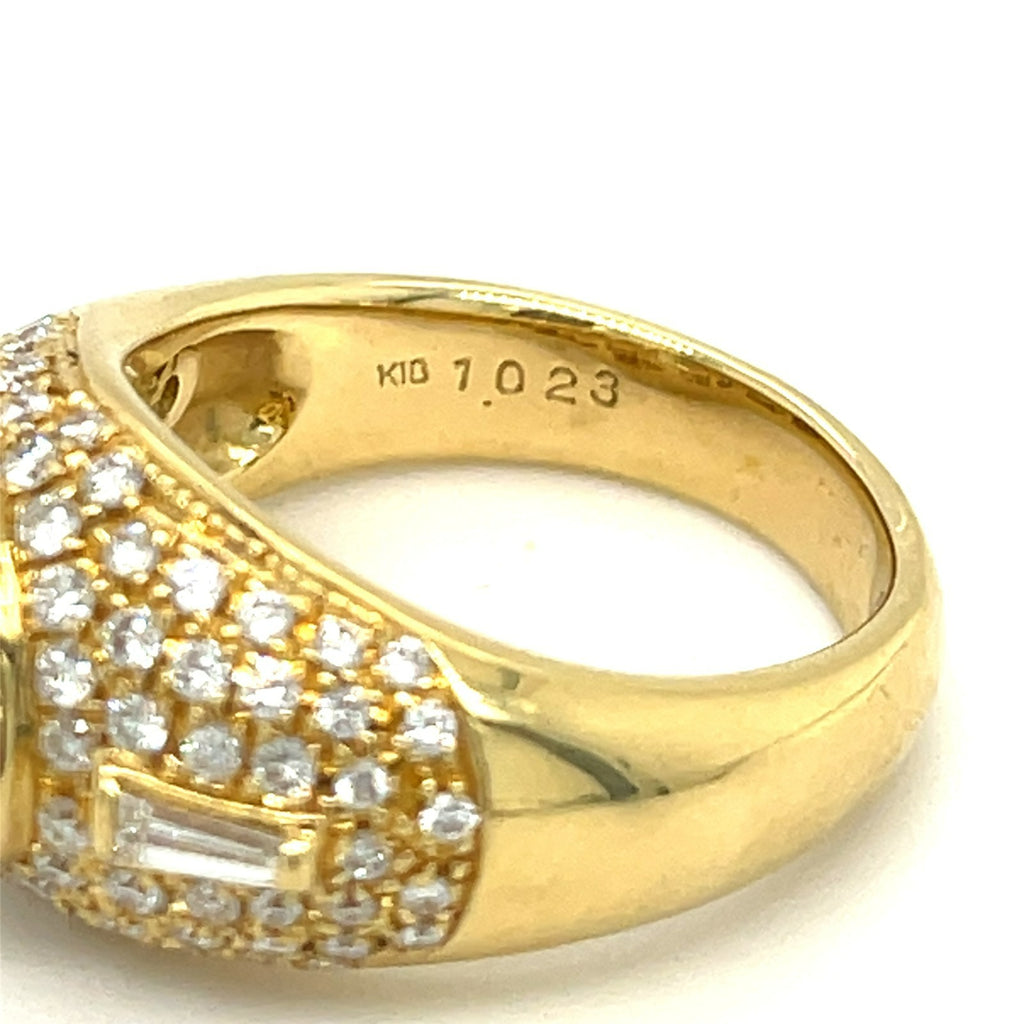 18k Yellow Gold 1 ct Heart Shaped Diamond Solitaire w/ 1 ct Accents Size 7.25