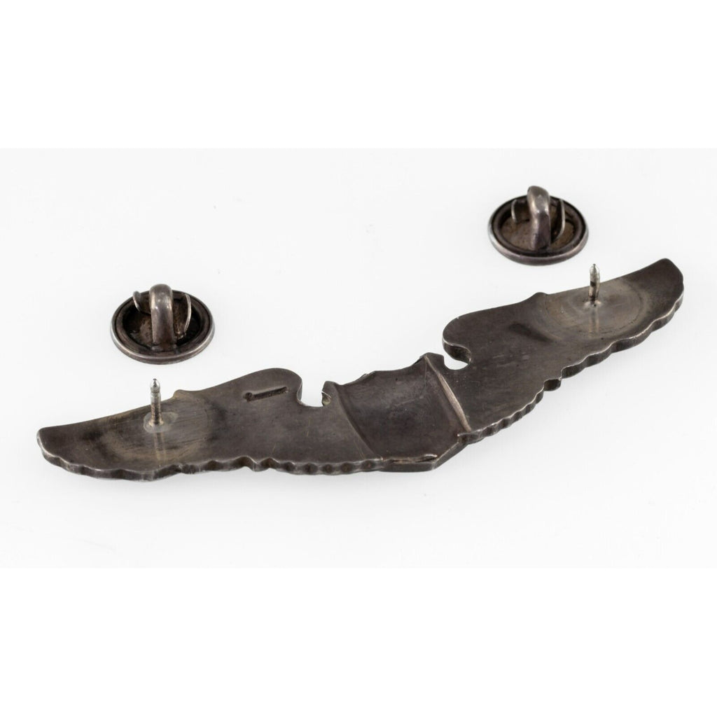 Sterling Silver USAAF Pilot Wings 3" Nice Condition!