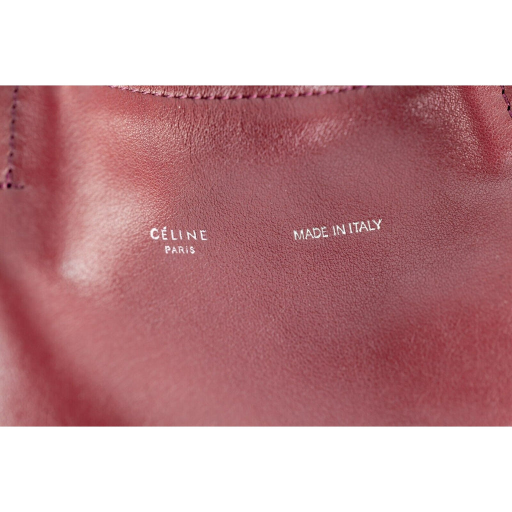 Céline Large Coulisse Shoulder Bag Burgundy Calf Leather Retail $2350 & Dust Bag