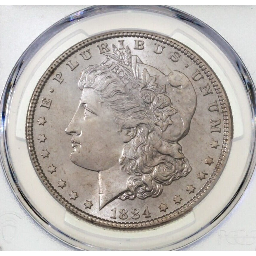 1884 $1 Silver Morgan Dollar Graded by PCGS as MS65